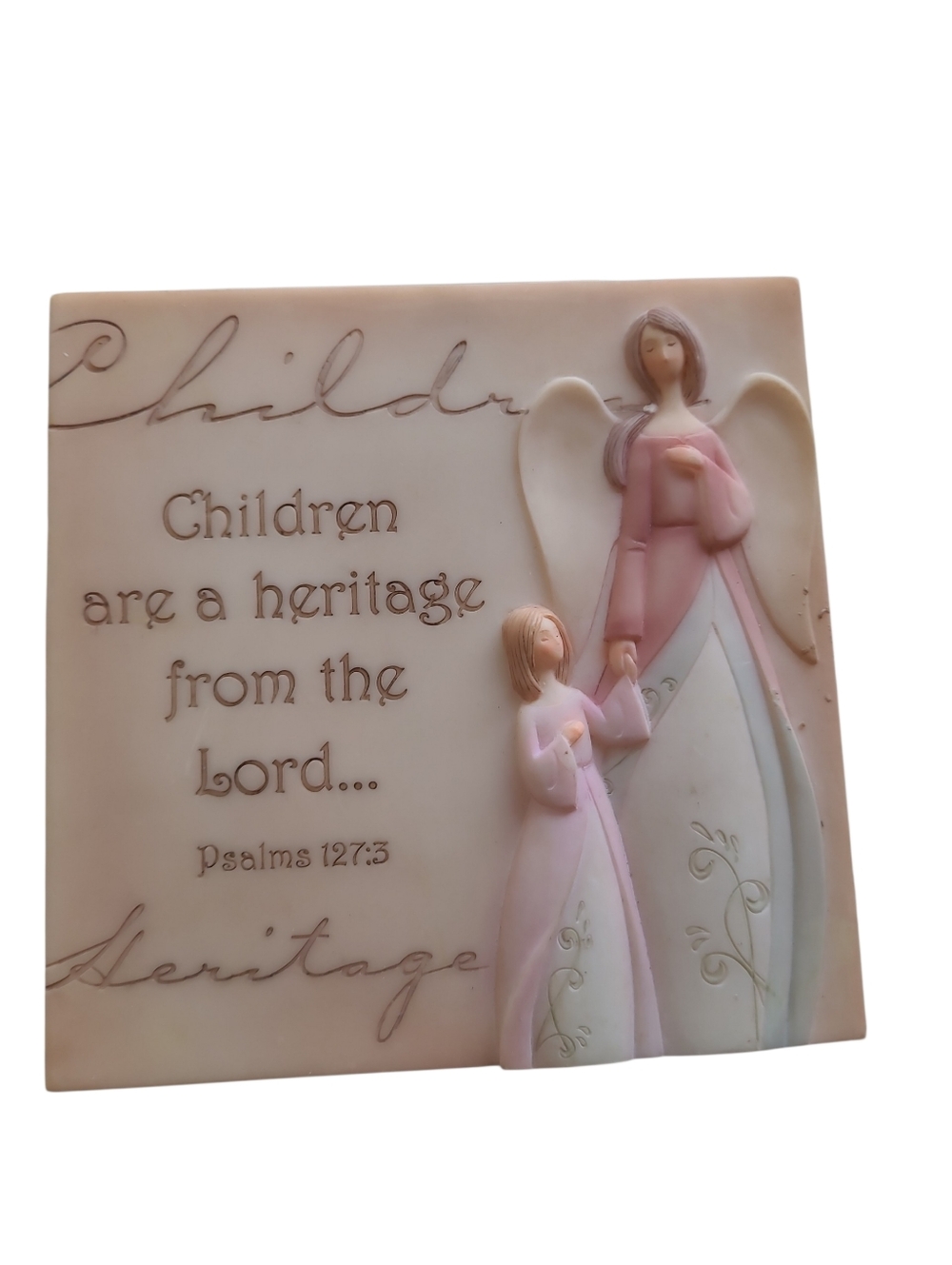 💗 Children Are a Heritage Wall Plaque - Pink and Cream